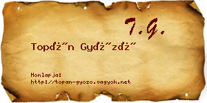 Topán Győző névjegykártya